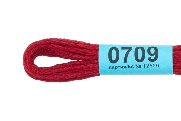 Мулине GAMMA нитки для вышивания 2 шт. по 8 м., 0709 темно-красный