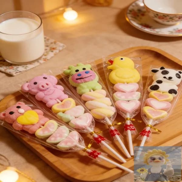 Маршмеллоу на палочке, фигурные, 10 шт