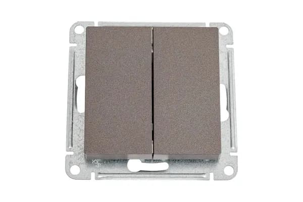 Systeme Electric AtlasDesign переключатель перекрестный 2-клавишный, 2 x сх. 7, 10АХ, механизм, мокко (ATN000673)-1 шт.
