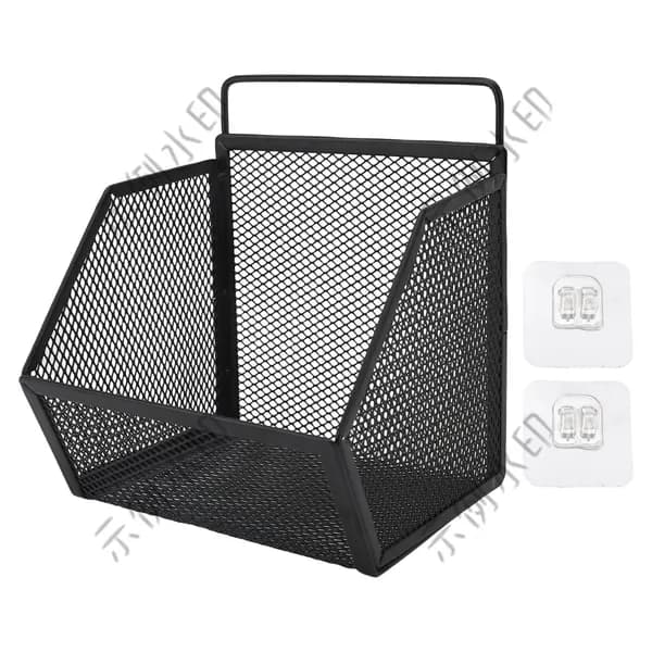 Подвесная проволочная корзина 13.2x10x15 см, самоклеящаяся металлическая маленькая проволочная корзина для хра -