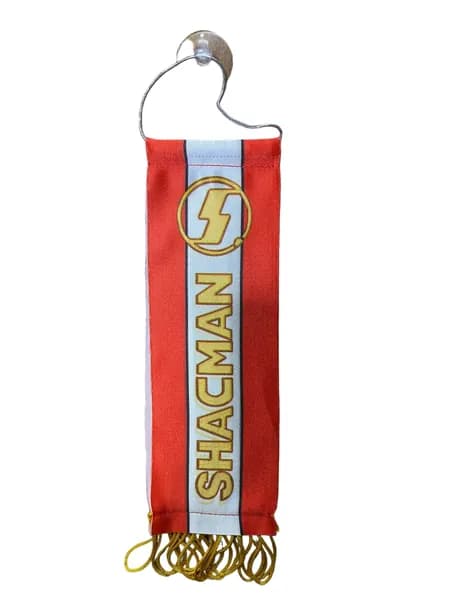 Вымпел SHACMAN двусторонний 5.5 х 20 см на присоске цвет красный с бахромой/ аксессуар для грузового авто/ вымпел на присоске в машину
