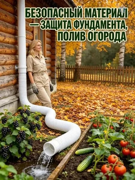 Гибкий удлинитель водосточной трубы 80/100 мм, пластиковая дренажная труба для отвода воды от фундамента, универсальный переходник для водостока