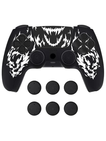 PlayVital Силиконовый чехол для PS5 с совместимостью с зарядной станцией, противоскользящие накладки, в комплекте 6 накладок на стики и наклейка, Pure Series Dockable Model Wings Sigil