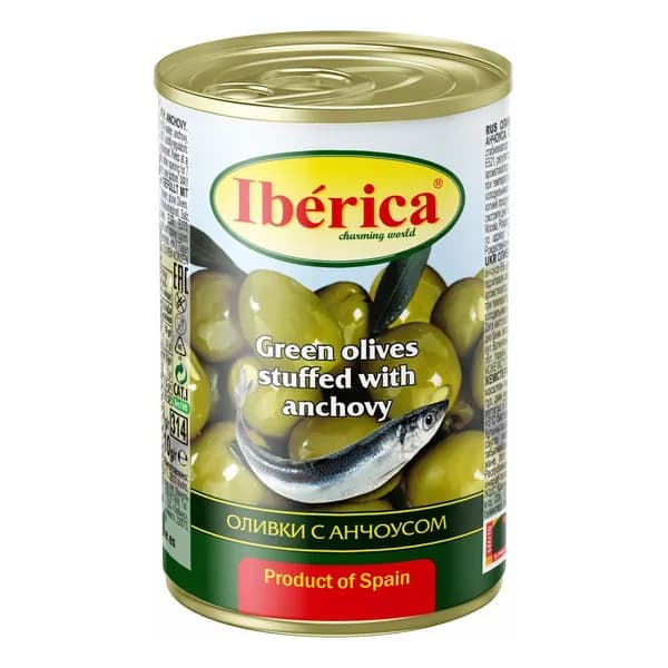 Оливки Iberika с анчоусом 300 г