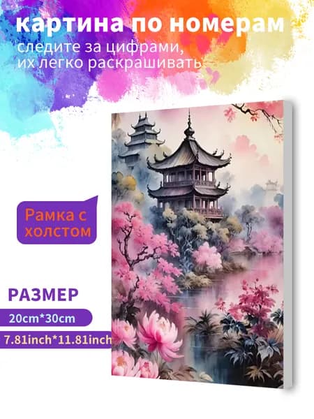 Картина по номерам на холсте с подрамником 20х30 "Лофт в цветах персика" / набор для творчества