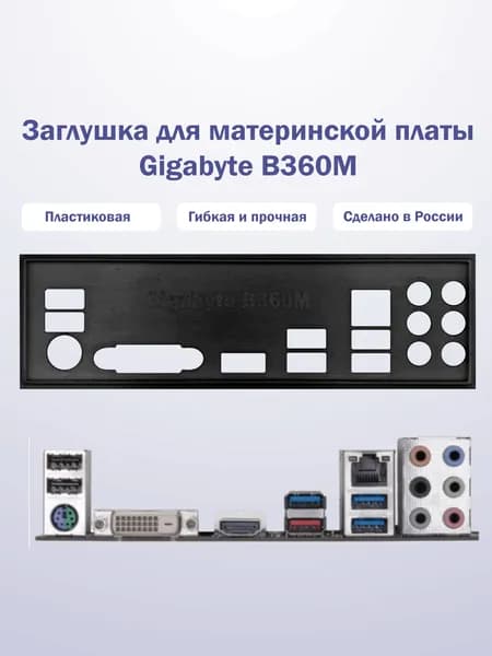 Заглушка для компьютерного корпуса к материнской плате Gigabyte B360M black
