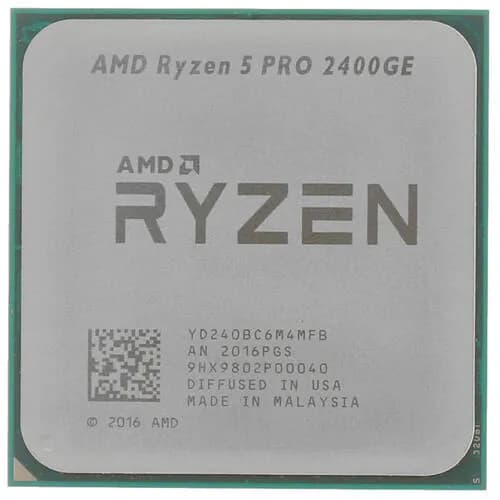 Процессор AMD Ryzen 5 PRO 2400GE OEM (YD240BC6M4MFB) - AM4, 4 x 3.2 ГГц, L2 - 2 МБ, L3 - 4 МБ, 2хDDR4-2933 МГц, AMD Radeon Vega 11, TDP 35 Вт