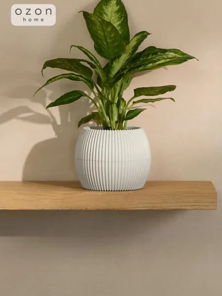 Кашпо Ozon home Белый ротанг, Диаметр 11,5 см, Объем 0,35 л