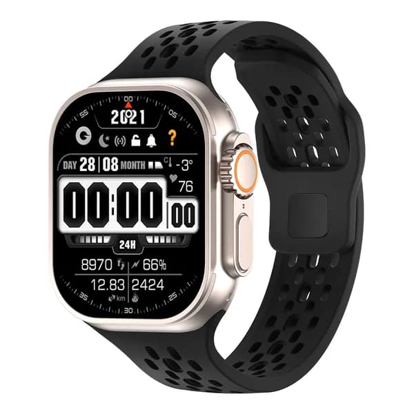 Силиконовый ремешок с отверстием для Apple Watch Band 41 40 38 мм, спортивный браслет для Iwatch Series 9 8 7 6 5 4 SE