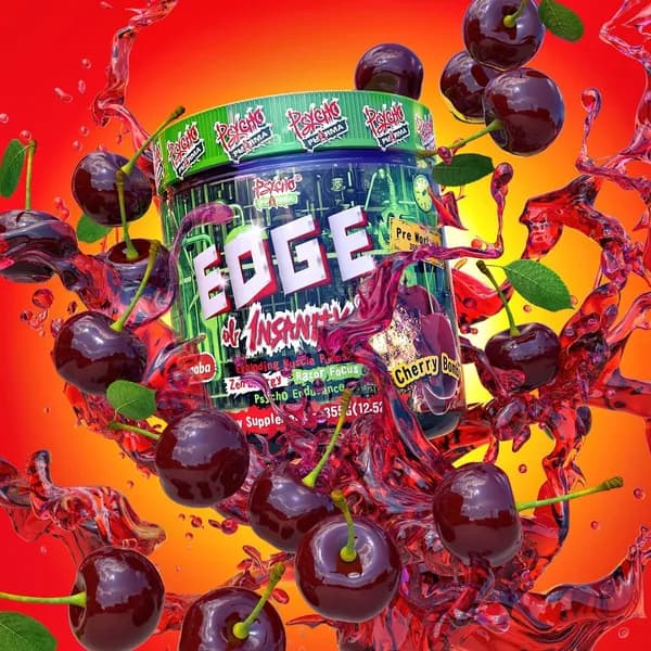 EDGE of Insanity Psycho Pharma Cherry Bomb Предтренировочный комплекс 355 гр 25 порций США