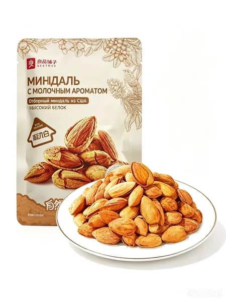 Миндаль с молочным вкусом в скорлупе, 2 пакета по 60 г