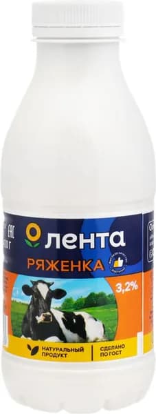 Ряженка ЛЕНТА 3,2%, без змж, 420г3шт