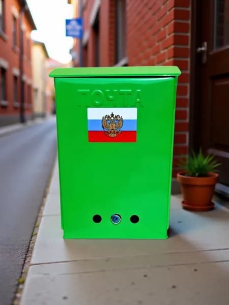 Почтовый ящик Герб с замком цвет светло зеленый.