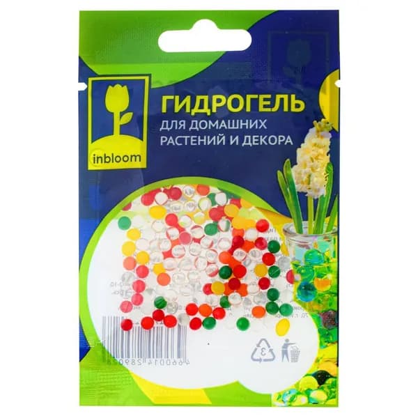 Гидрогель для грунта домашних растений и декора Шарики Разноцветные Inbloom 173-215