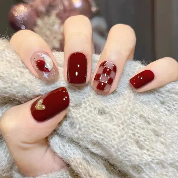 Накладные ногти с дизайном набор ( 24 типсы + клей )