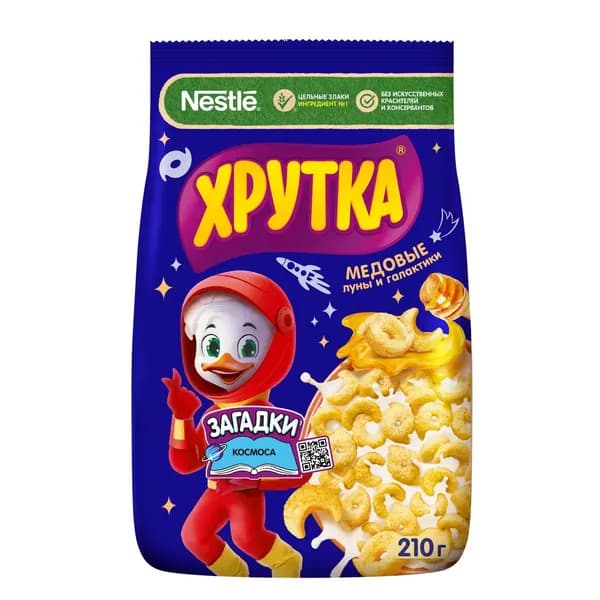ХРУТКА . Готовый завтрак медовый, обогащенный кальцием 210г