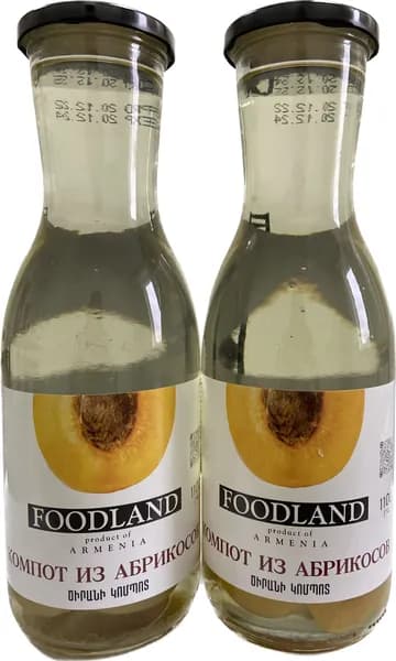 Компот из абрикосов FOODLAND упаковка 2 шт по 1100 мл