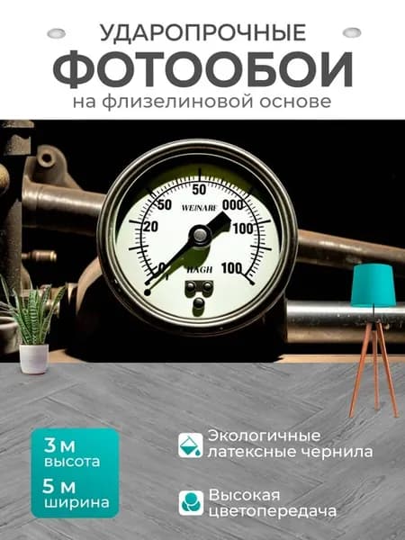 Фотообои "Манометр после обшарпанного рабочего." 5x3м