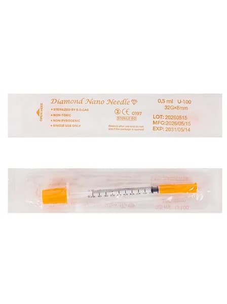 Инсулиновый шприц U100 0,5 ml 32Gx8 50 шт