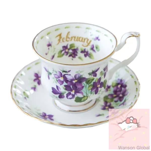 Чайная пара Royal Albert. Серия "Цветок месяца". Англия. Костяной фарфор. Клеймо 70-е гг. Сузуран в мае