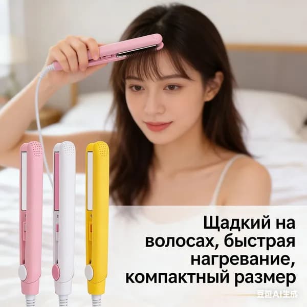 Выпрямитель для волос 2 в 1 (прямые и кудрявые волосы) с керамическим покрытием, быстрый нагрев за 30 секунд, с защитой от перегрева