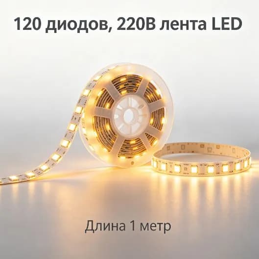 Светодиодная лента 12 Вт, IP20, IP21, Теплый белый, 1 шт