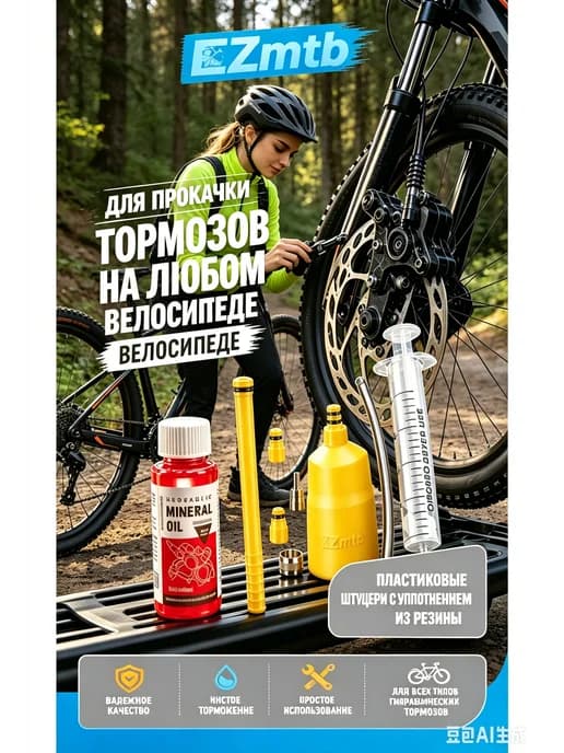Прокачка тормозов мини набор с гидравлическим маслом