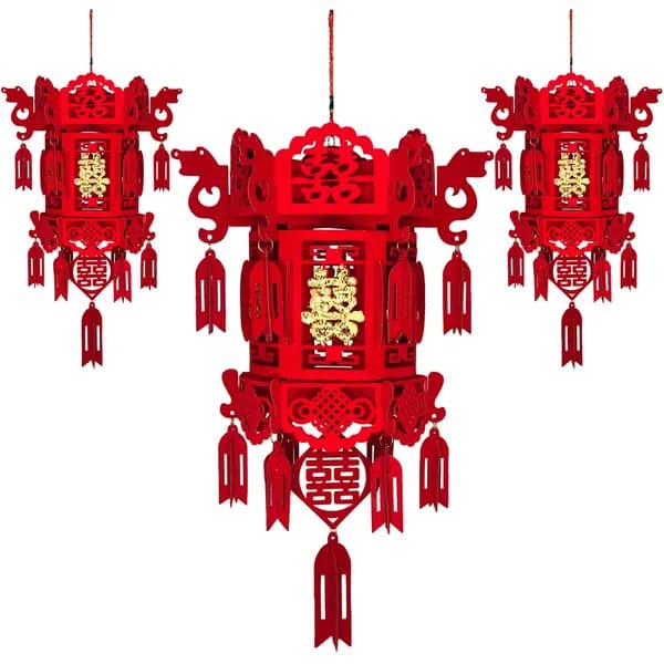 Китайский фонарик с иероглифом "Счастье вдвойне" 43 x 27 см