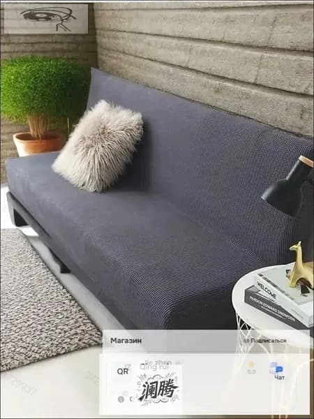 Диван раскладной 210х60х60 см,серый