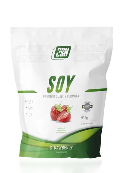 Соевый протеин веганский растительный 2SN Soy Protein 900 грамм клубника