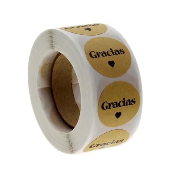 Наклейки Gracias на крафтовой бумаге, 500 шт, Разноцветный