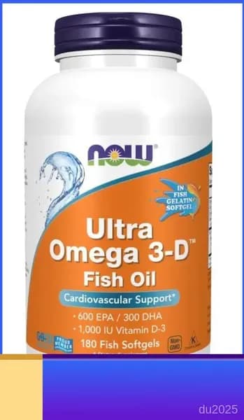 Омега 3 Ультра, витамин Д3 NOW Ultra Omega 3-D Fish Oil, 180 гелевых капсул (капсулы массой 1508 мг))