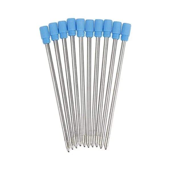 (1 комплект из 10) Металлическая шариковая ручка для замены 1 мм-blue crystal refill
