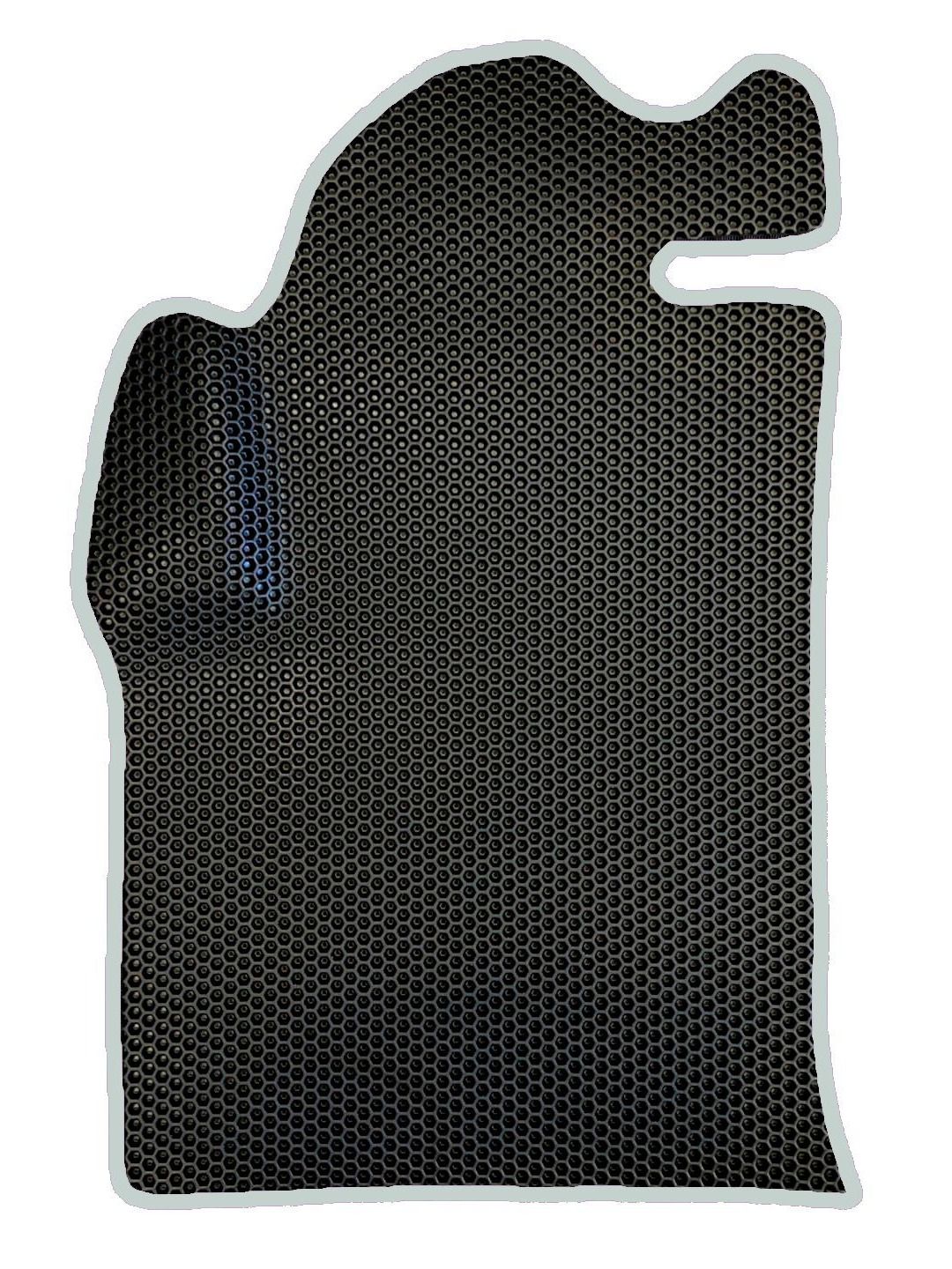 ЭВА коврик для Ford Fusion 1 (2002-2012) водительский / Форд Фьюжн 1 / Черные соты / Серебристый кант