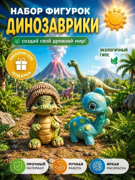 Гипсовые фигурки для раскрашивания.Динозаврики.