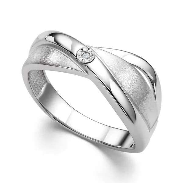 Серебряное кольцо DIAMANT-ONLINE с бриллиантом 925 пробы
