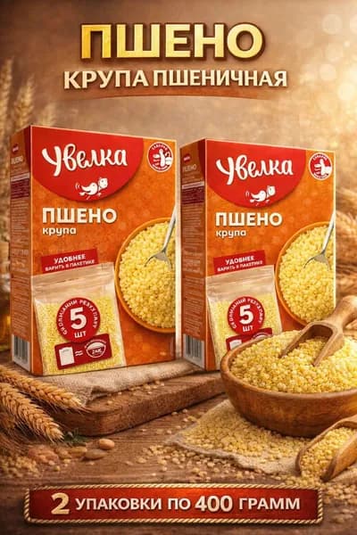 Пшено крупа 2 упаковки по 400 грамм (800 грамм)