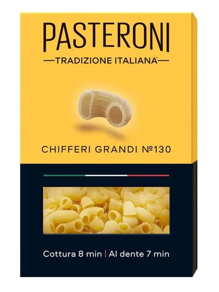 Макароны Pasteroni Рожки большие №130, из твердых сортов пшеницы, 400 г
