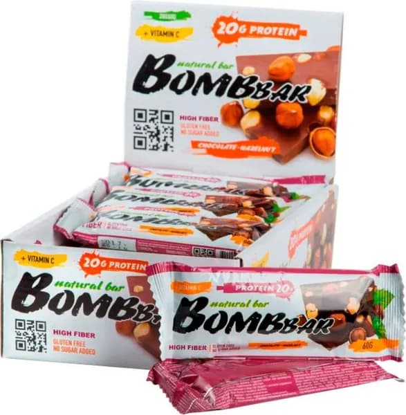 Протеиновый батончик Bombbar Шоколад и фундук 60г