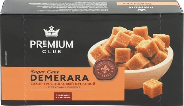 Сахар тростниковый PREMIUM CLUB кусковой, 500г