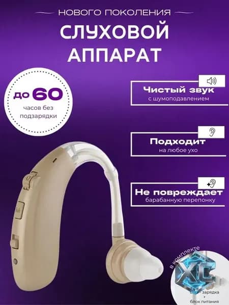Слуховой аппарат для пожилых с зарядным устройством цифровой