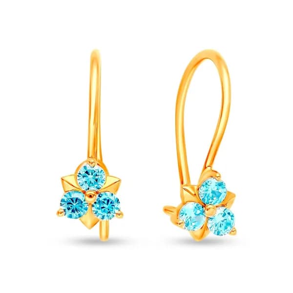 Серьги детские с фианитами из красного золота 585 пробы 585GOLD
