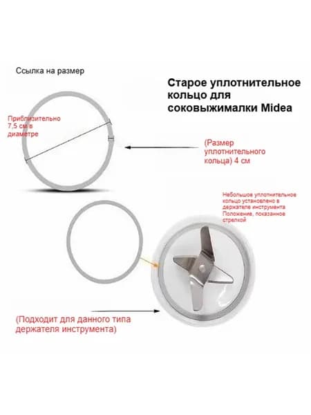 Подходит для соковыжималки Midea MJ-WBL2501B/BL25B1 принадлежностей для ножа для смешивания уплотнительного кольца для держателя ножа для смешивания