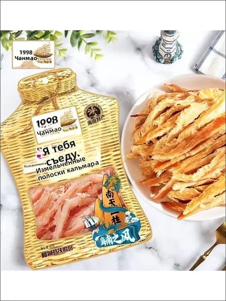 Changmao Hainan Speciality Ручно нарезанные полоски из осьминога 60 г Закуска из осьминога