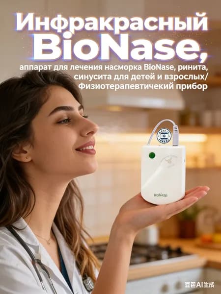 Инфракрасный аппарат для лечения насморка BioNase, ринита, синусита для детей и взрослых/Физиотерапевтичекий прибор