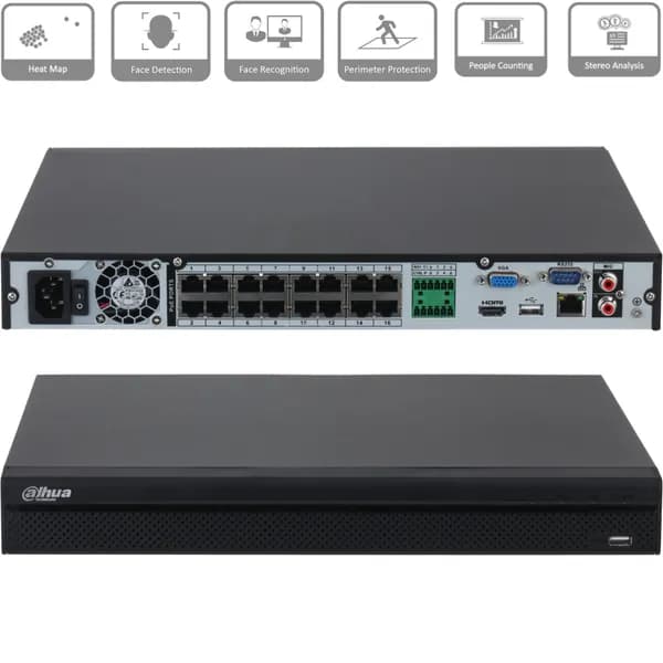 Dahua DH-NVR4216-16P-4KS3 - 16 канальный видеорегистратор IP для камер видеонаблюдения, NVR регистратор сетевой с PoE