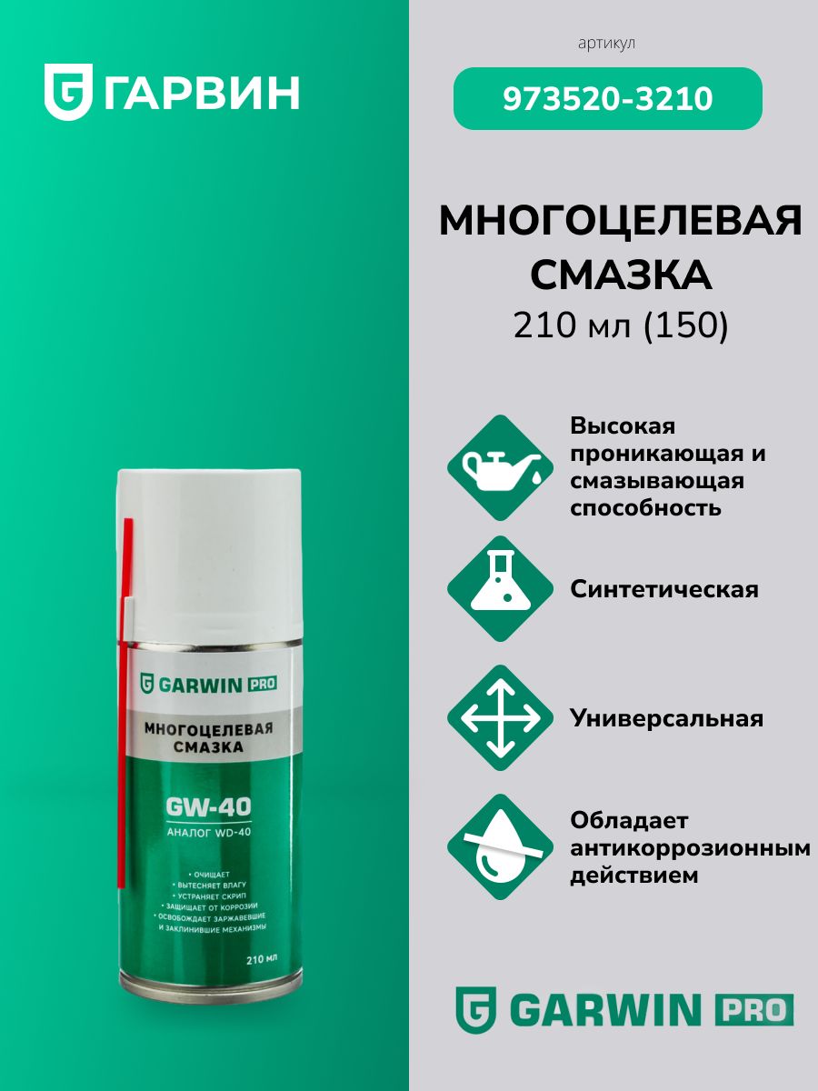 Многоцелевая смазка 210 мл (150) GW-40 GARWIN PRO 973520-3210
