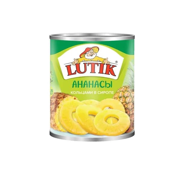 Lutik Ананас консервированный, кольца, в сиропе, 580 мл