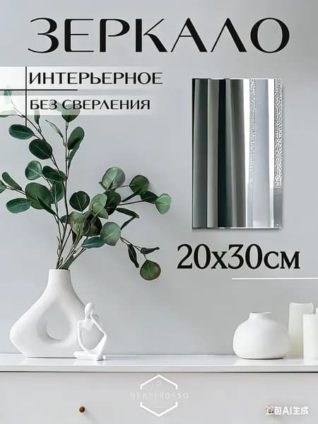 Зеркало настенное "зеркала", 20 см х 30 см, 1 шт