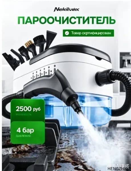 Пароочиститель mzm-20260612173521146 2500 Вт, насадки - 4 шт